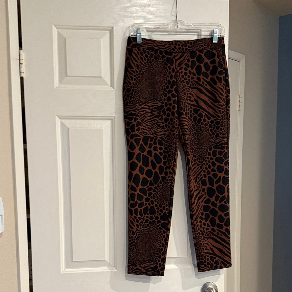 MICHAEL Michael Kors Animal Print Pants - Black and Brown P/S